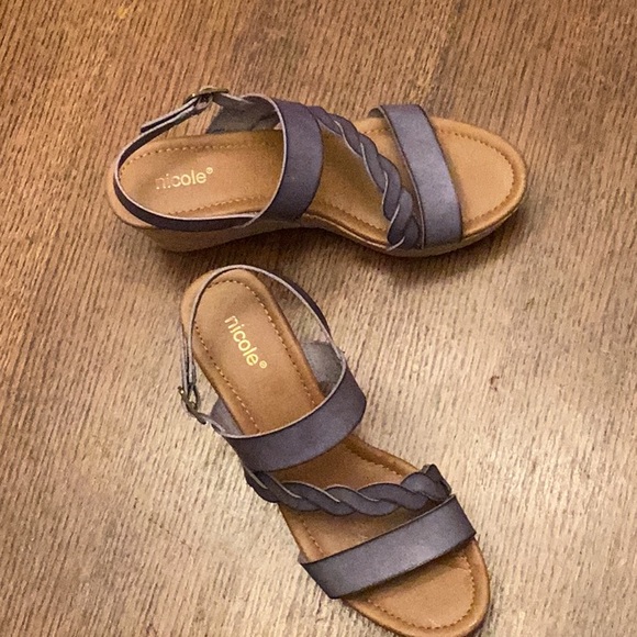 Nicole  wedge sandals, size 8 1/2 - Picture 1 of 5
